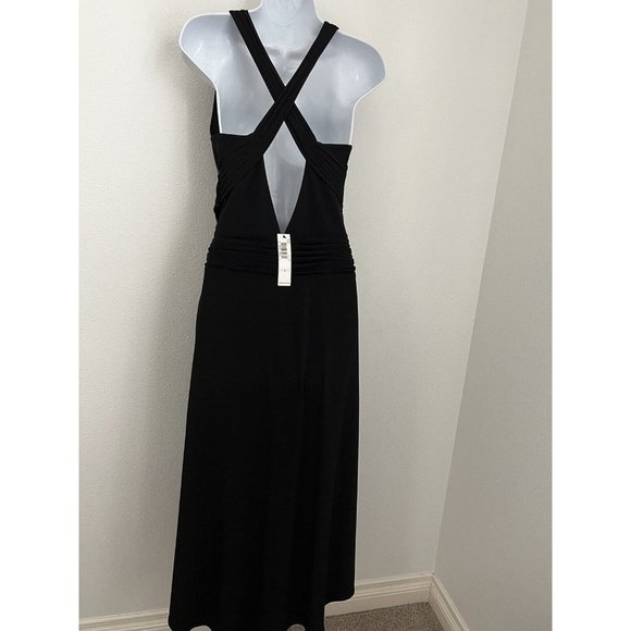 Laundry by Shelli Segal Nordstrom Dress V Neck Plunging Black Size 6 Dressy New - Picture 4 of 8